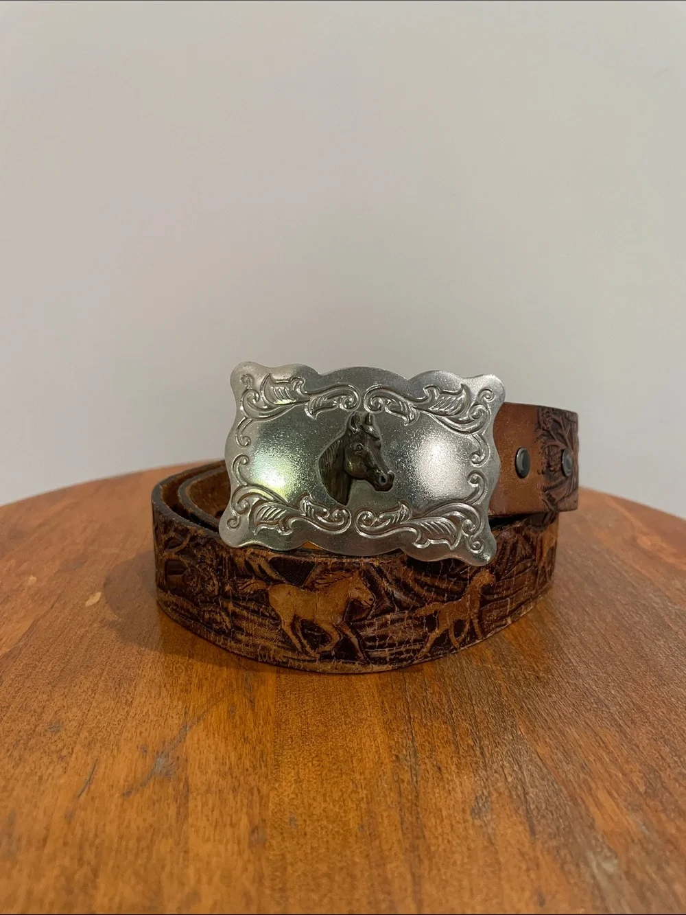 Vintage Wrangler Kids Leather Western Belt